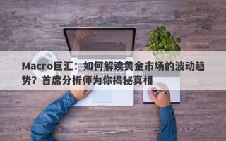 Macro巨汇：如何解读黄金市场的波动趋势？首席分析师为你揭秘真相