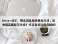 Macro巨汇：降息消息加持黄金市场，历史新高度能否持续？投资者关注焦点解析！