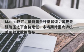 Macro巨汇：最新黄金行情解读，美元走强施压之下金价走低，市场期待重大转机——美国就业数据发布