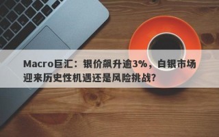 Macro巨汇：银价飙升逾3%，白银市场迎来历史性机遇还是风险挑战？