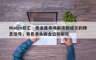 Macro巨汇：贵金属市场解读鲍威尔的降息信号，有色多头安全边际解析