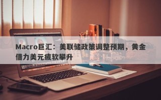 Macro巨汇：美联储政策调整预期，黄金借力美元疲软攀升