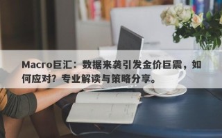 Macro巨汇：数据来袭引发金价巨震，如何应对？专业解读与策略分享。