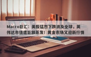 Macro巨汇：美股猛烈下跌波及全球，英伟达市值遭巨额蒸发！黄金市场又迎新行情