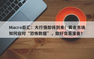 Macro巨汇：大行情即将到来！黄金市场如何应对“恐怖数据”，做好交易准备？