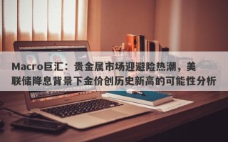 Macro巨汇：贵金属市场迎避险热潮，美联储降息背景下金价创历史新高的可能性分析