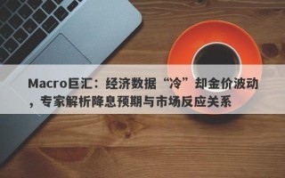 Macro巨汇：经济数据“冷”却金价波动，专家解析降息预期与市场反应关系