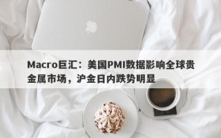 Macro巨汇：美国PMI数据影响全球贵金属市场，沪金日内跌势明显