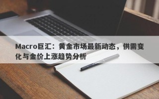 Macro巨汇：黄金市场最新动态，供需变化与金价上涨趋势分析