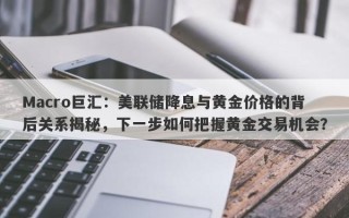 Macro巨汇：美联储降息与黄金价格的背后关系揭秘，下一步如何把握黄金交易机会？