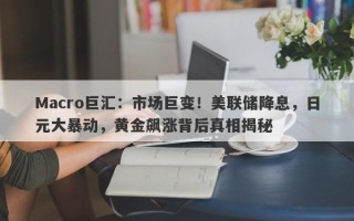Macro巨汇：市场巨变！美联储降息，日元大暴动，黄金飙涨背后真相揭秘