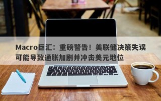 Macro巨汇：重磅警告！美联储决策失误可能导致通胀加剧并冲击美元地位