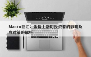 Macro巨汇：金价上涨对投资者的影响及应对策略解析