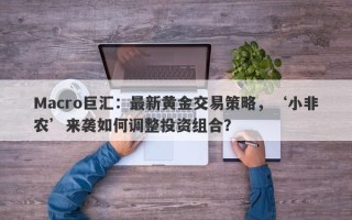 Macro巨汇：最新黄金交易策略，‘小非农’来袭如何调整投资组合？
