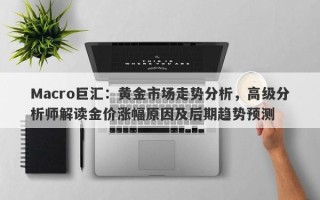 Macro巨汇：黄金市场走势分析，高级分析师解读金价涨幅原因及后期趋势预测