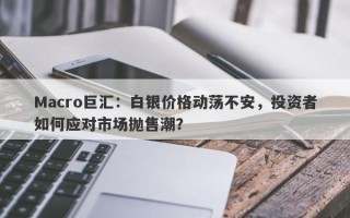 Macro巨汇：白银价格动荡不安，投资者如何应对市场抛售潮？
