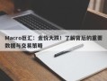 Macro巨汇：金价大跌！了解背后的重要数据与交易策略