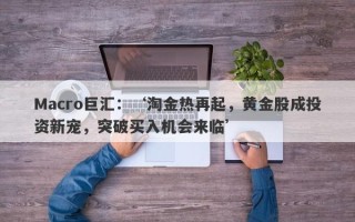 Macro巨汇：‘淘金热再起，黄金股成投资新宠，突破买入机会来临’