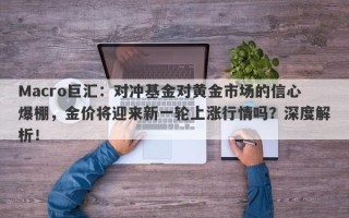 Macro巨汇：对冲基金对黄金市场的信心爆棚，金价将迎来新一轮上涨行情吗？深度解析！