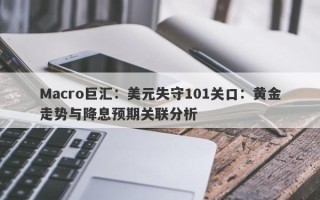 Macro巨汇：美元失守101关口：黄金走势与降息预期关联分析