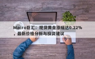 Macro巨汇：现货黄金涨幅达0.22%，最新价格分析与投资建议