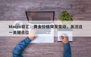 Macro巨汇：黄金价格突发变动，关注这一关键点位