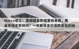 Macro巨汇：美国就业数据重磅来袭，黄金市场走势如何？一文解读金价涨跌背后的秘密。