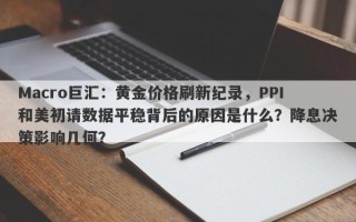 Macro巨汇：黄金价格刷新纪录，PPI和美初请数据平稳背后的原因是什么？降息决策影响几何？