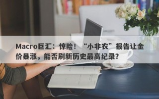 Macro巨汇：惊险！“小非农”报告让金价暴涨，能否刷新历史最高纪录？