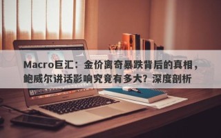 Macro巨汇：金价离奇暴跌背后的真相，鲍威尔讲话影响究竟有多大？深度剖析