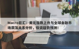 Macro巨汇：美元指数上升与全球金融市场震荡关系分析，投资趋势预测！