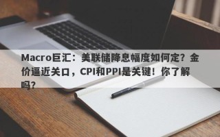 Macro巨汇：美联储降息幅度如何定？金价逼近关口，CPI和PPI是关键！你了解吗？