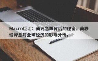 Macro巨汇：美元急跌背后的秘密，美联储降息对全球经济的影响分析。